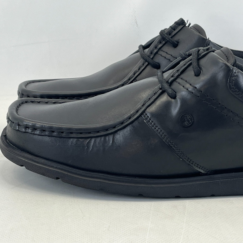 Pretty Green Waltham Lace Up Shoes Moccasin Loafers Mens Black Leather size 11.5
