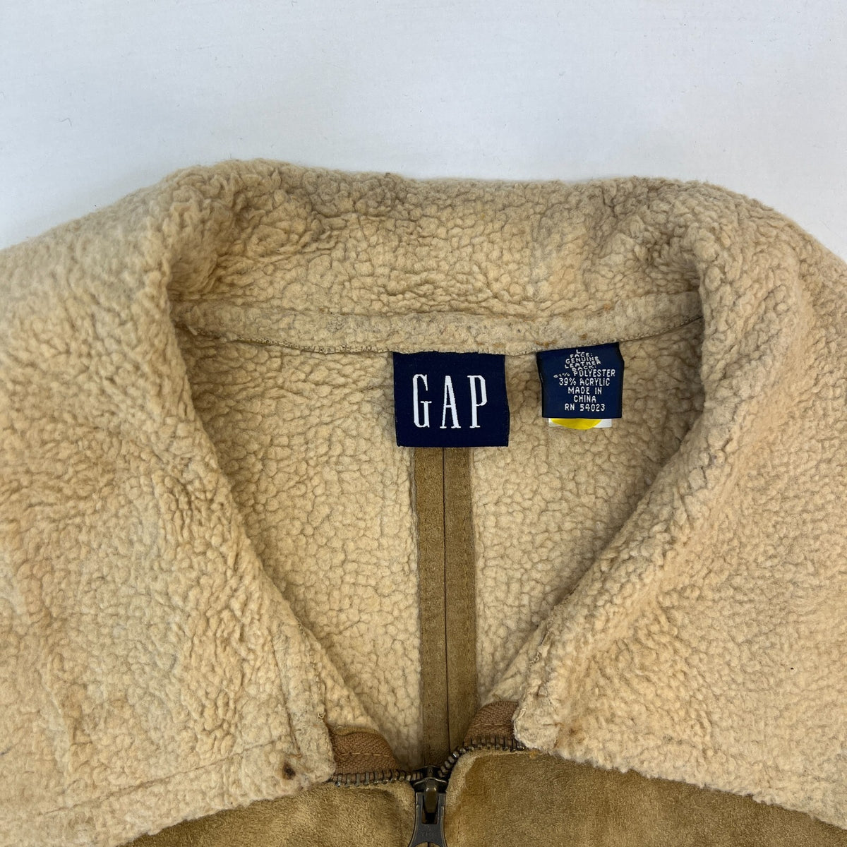 Vintage GAP Suede Leather Jacket Fleece Lined Ladies size Large