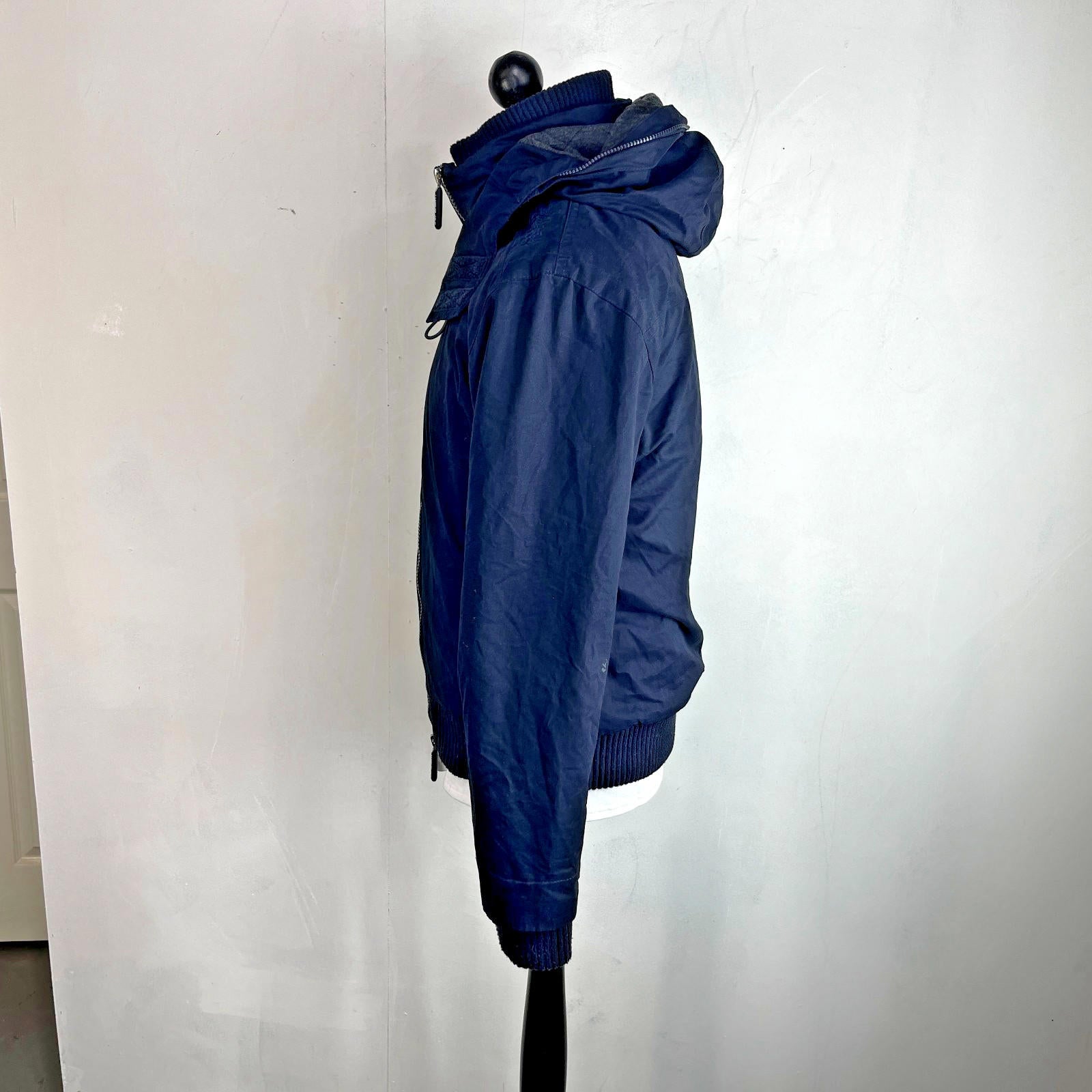 Superdry Microfibre  Windbomber Windbreaker Bomber Jacket size XL Navy Blue