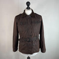 Mc Orvis Wax Jacket Womens size S Brown Waxed Coat with Belt Made in the UK