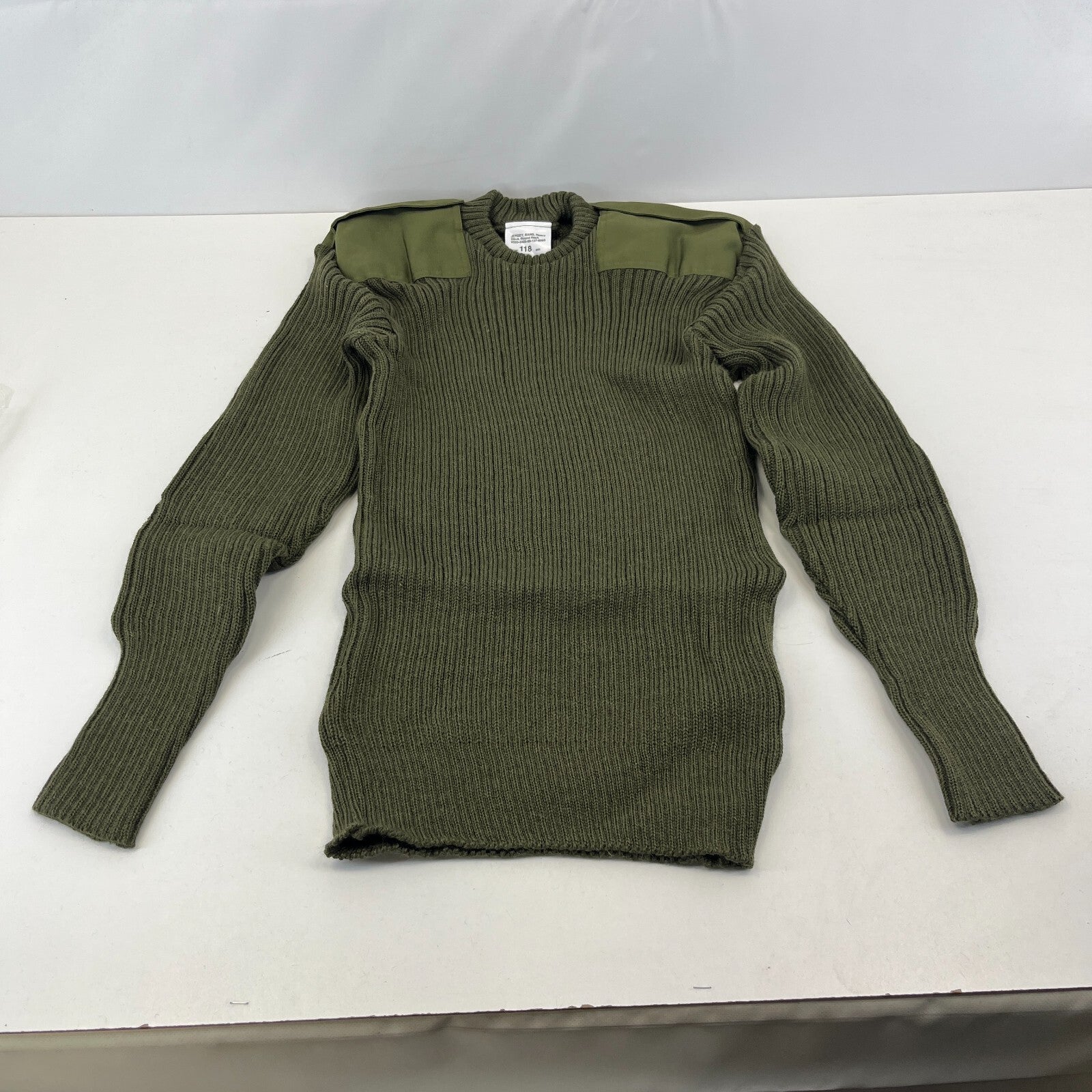 British Army Jersey Men's Heavy Olive Round Neck Jumper Jersey size 118cm