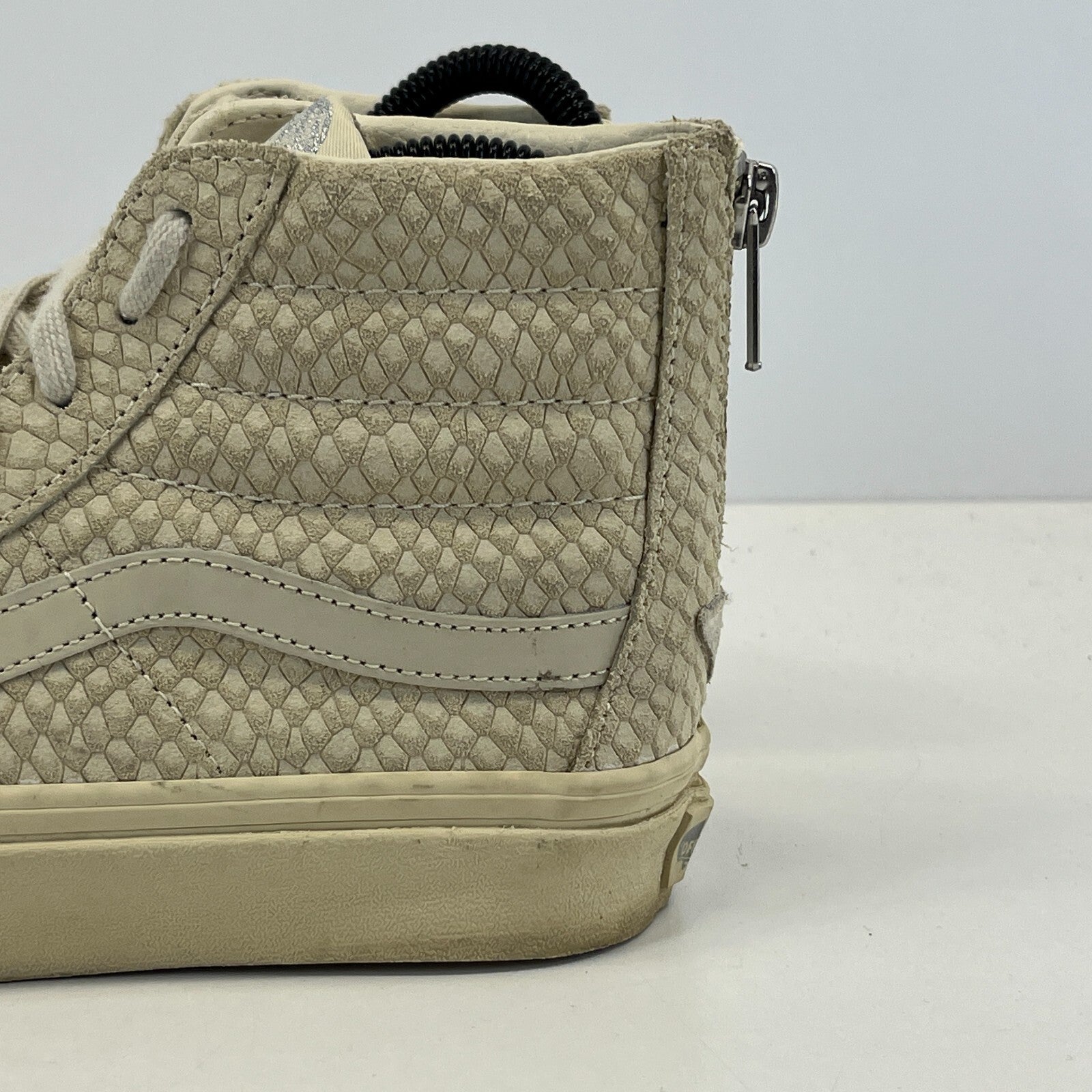 Vans Classic Hi Top Beige Suede Snake Pattern size UK 3.5 EU 36