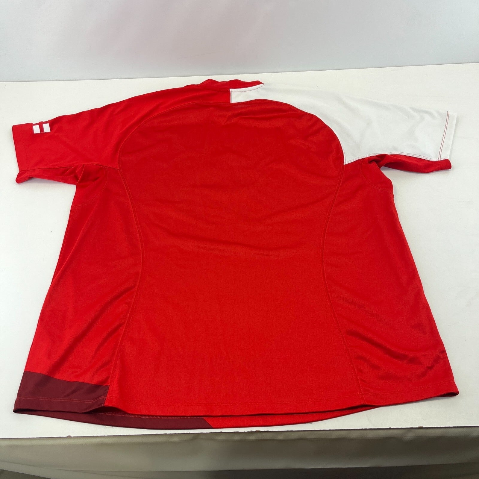 Nike England Rugby Away Shirt 2007-09 Red White O2 Short Sleeve Jersey size 2XL