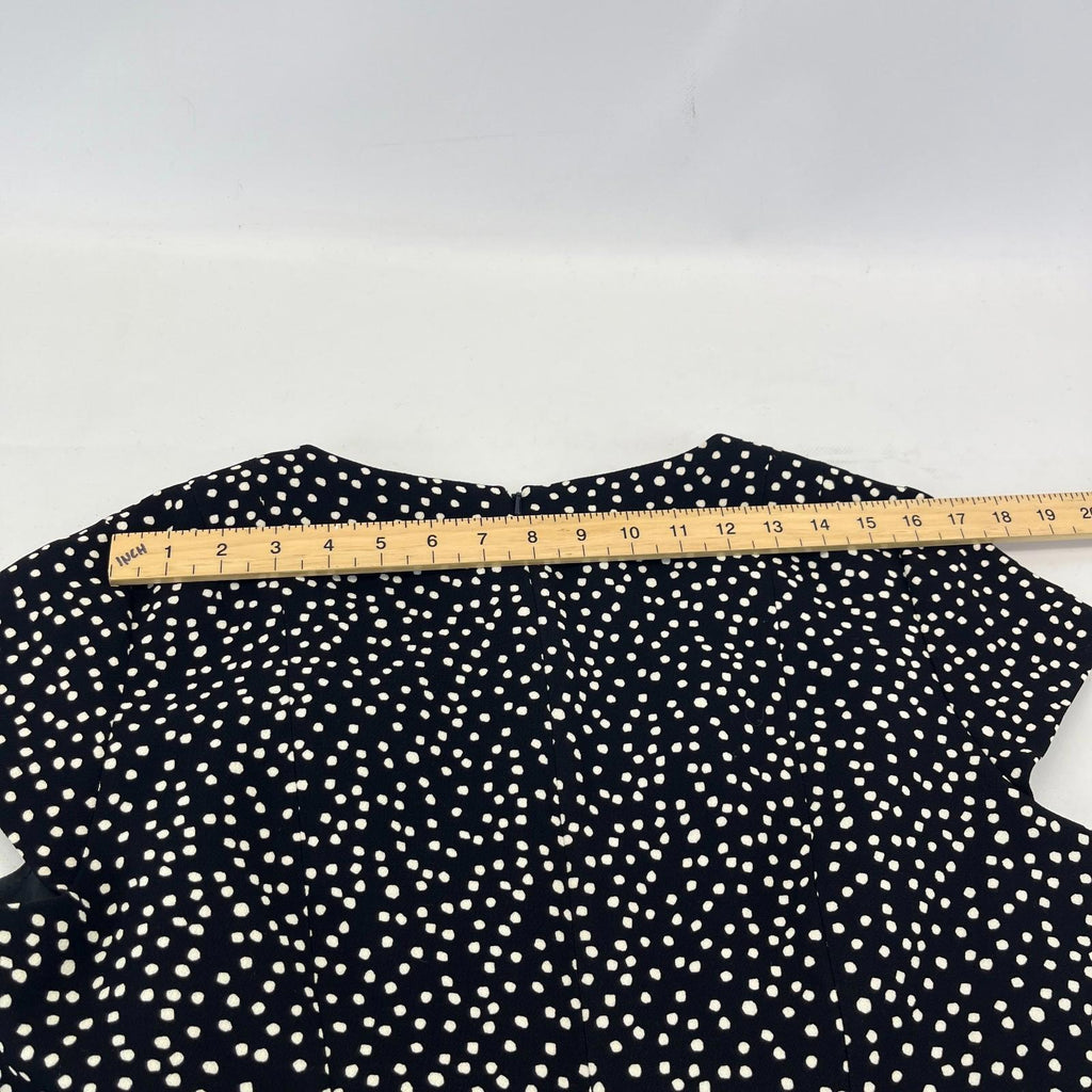 Hobbs Short Sleeve Midi Dress in Black Polka Dot UK size 16