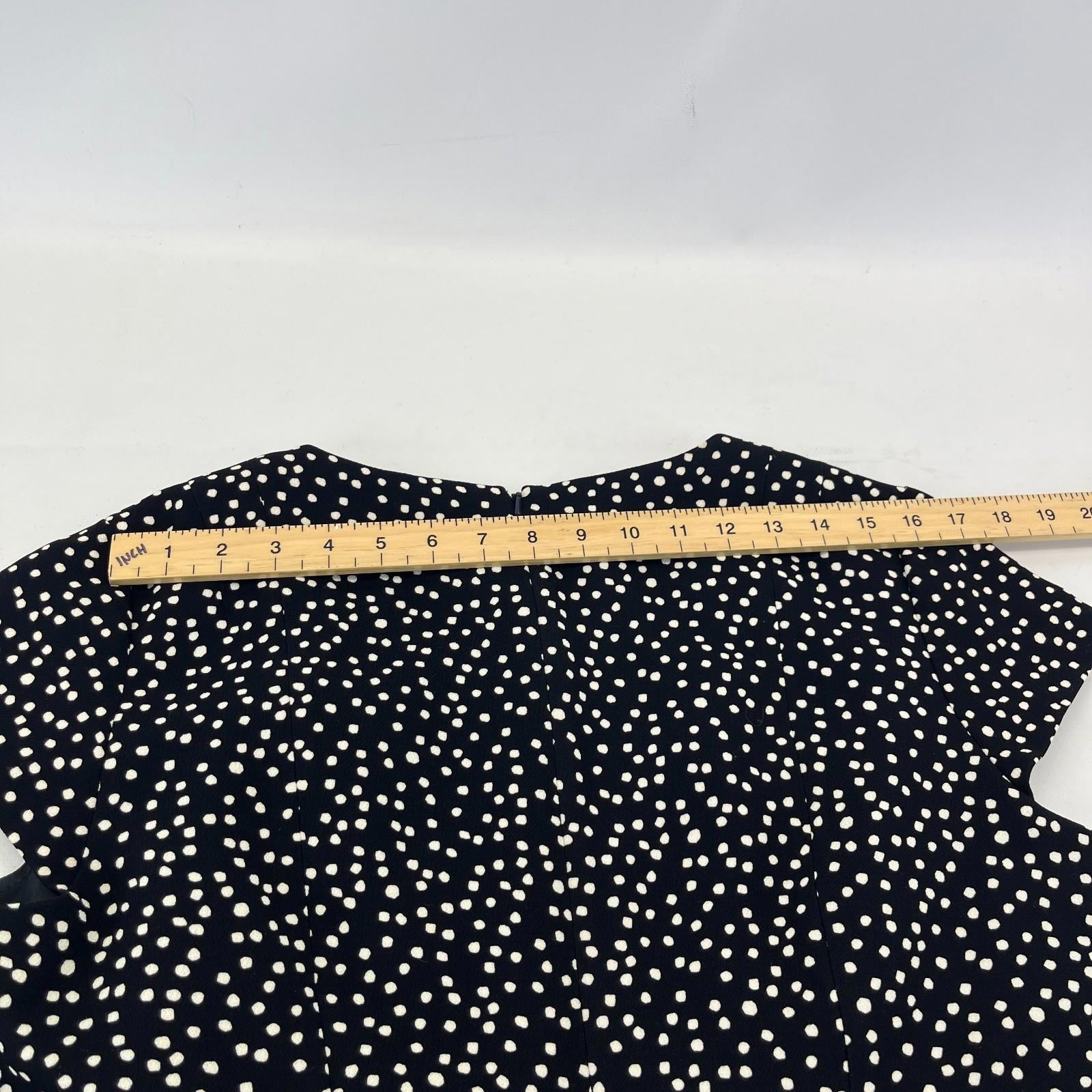 Hobbs Short Sleeve Midi Dress in Black Polka Dot UK size 16