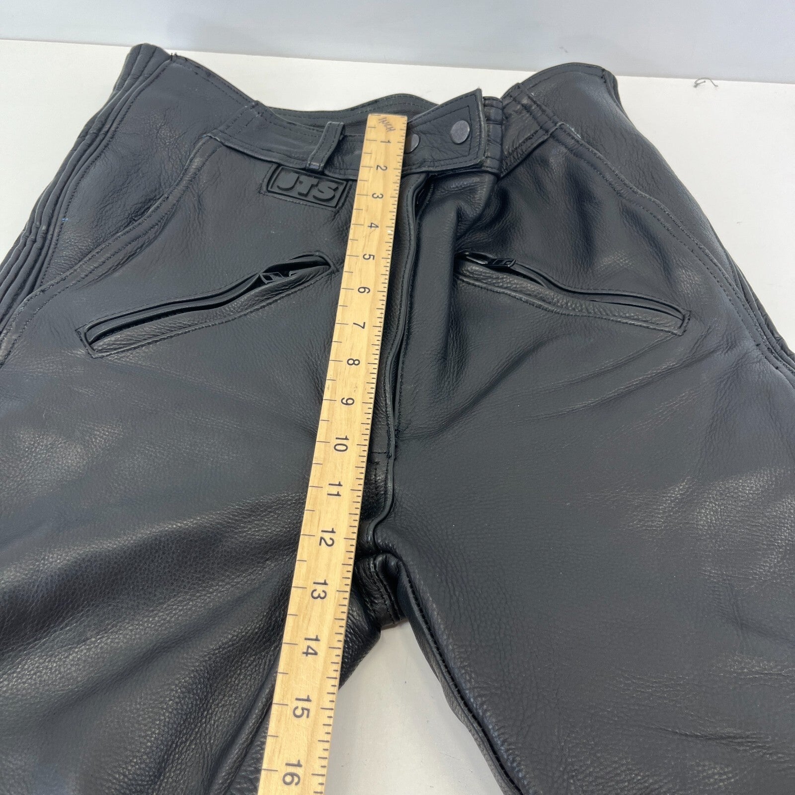 JTS Women's Leather Motorcycle Jeans Trousers Pants size UK 12 EU 36 Leg 26"