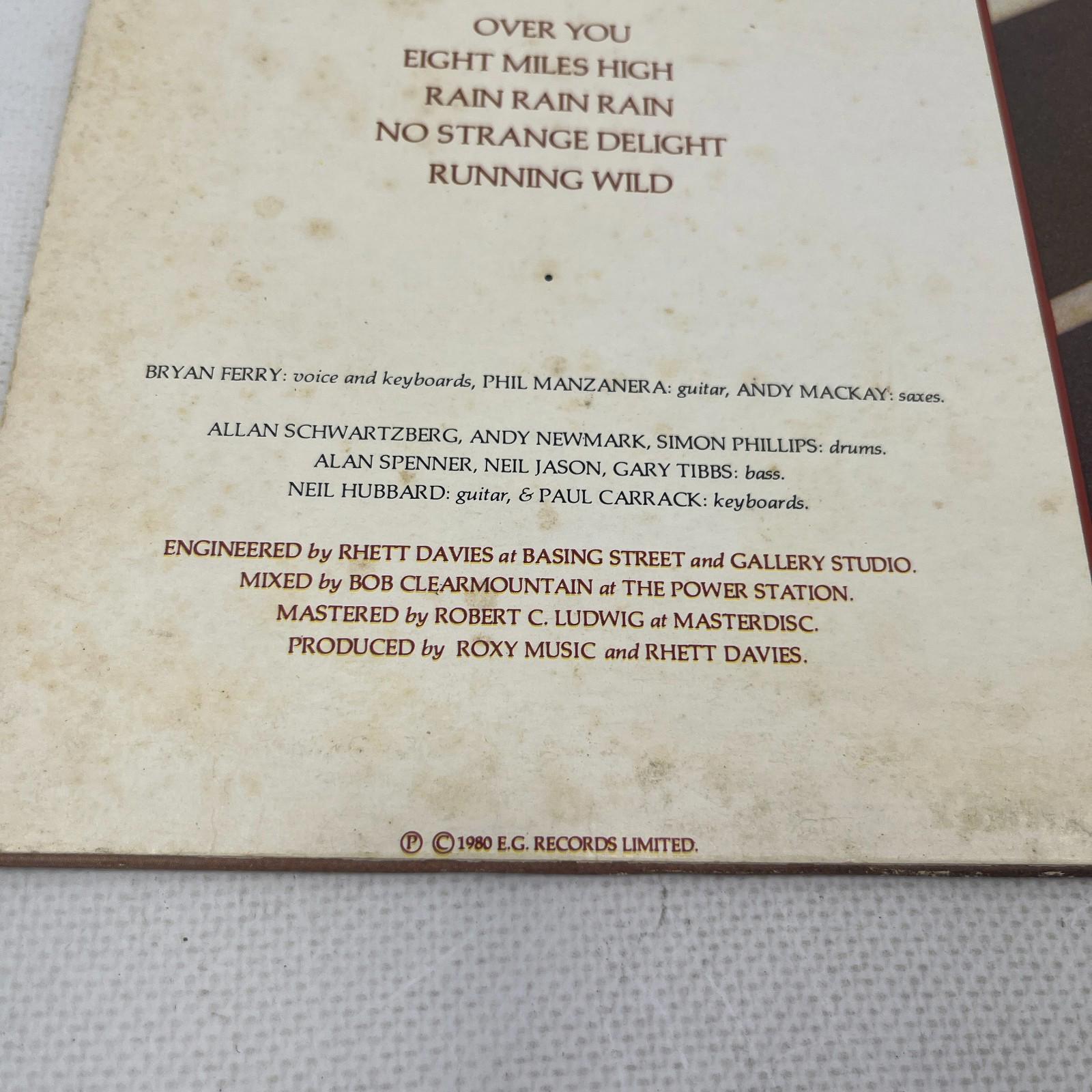 Roxy Music Brian Ferry Flesh + Blood 12" Vinyl LP Album 1980 EX/G