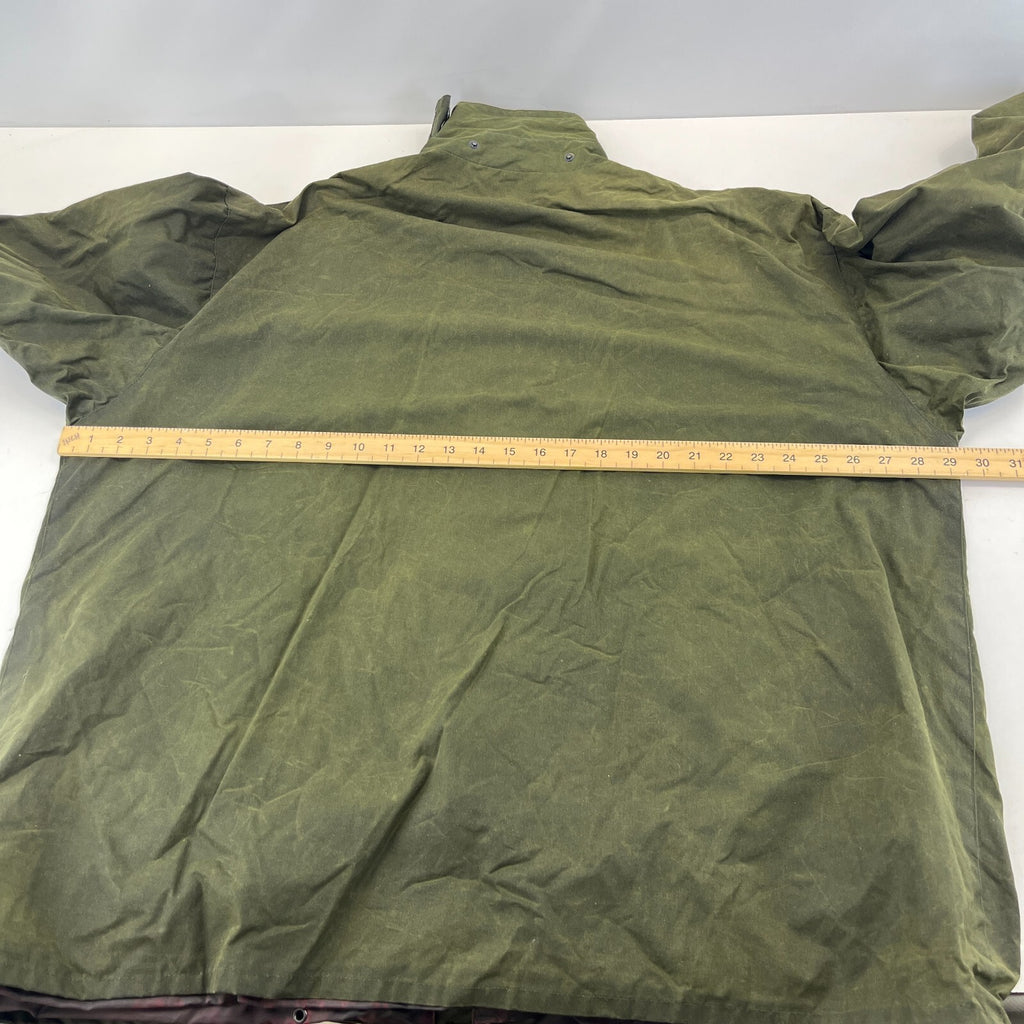 Mc Orvis Wax Jacket Mens size XL Green Waxed Coat Made in the UK
