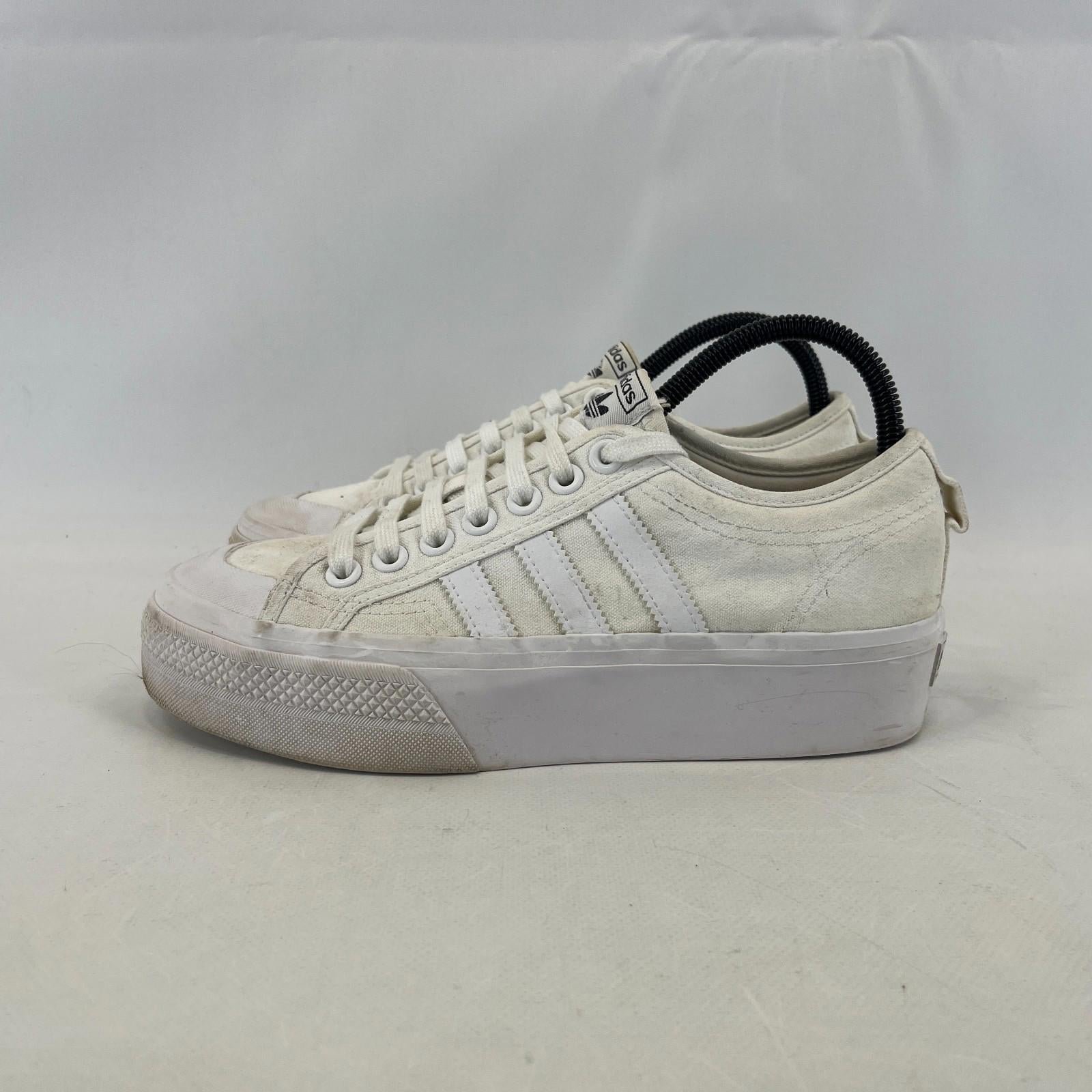 Adidas Nizza Trainers in White Suede Lace Up UK size 7