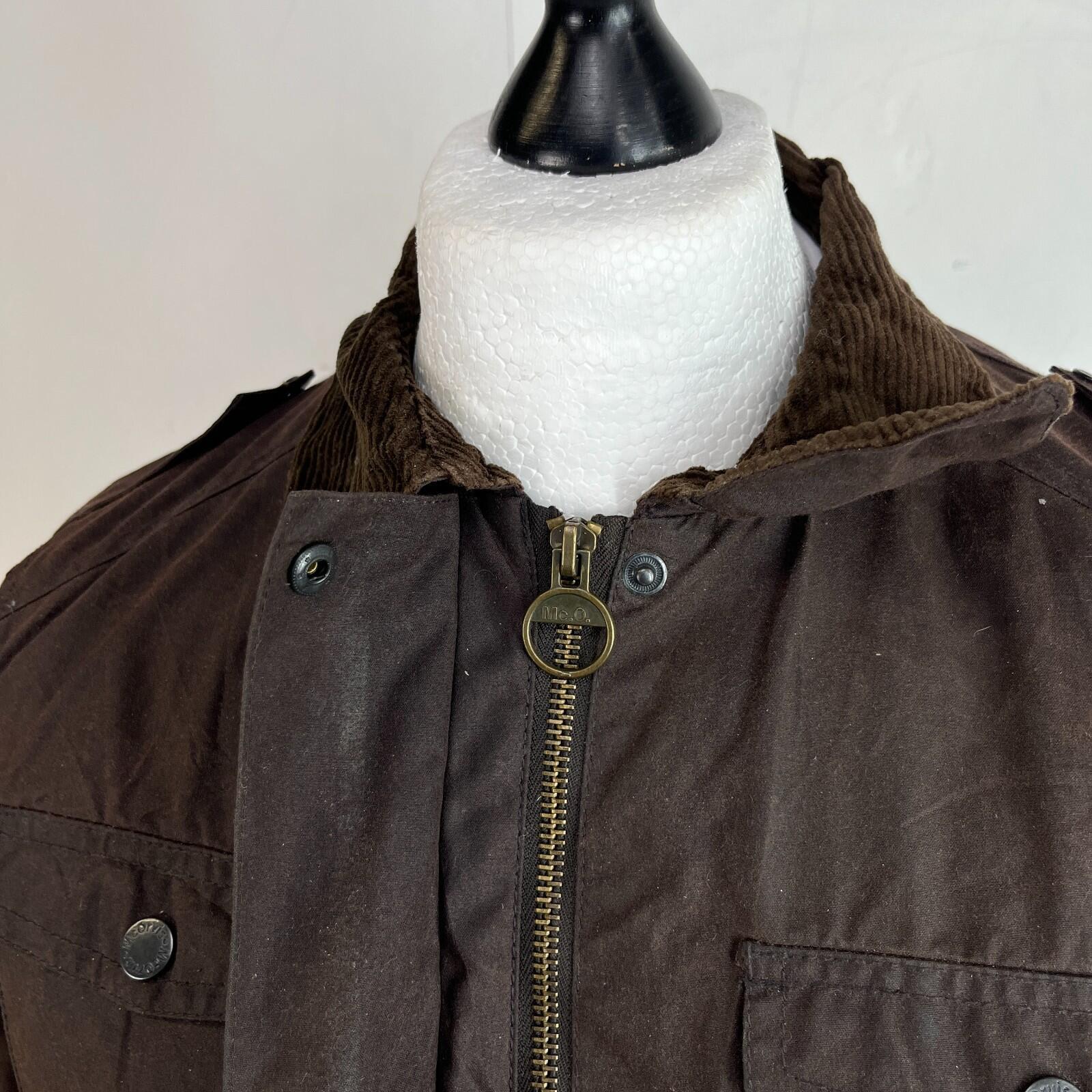 Mc Orvis Wax Jacket Womens size S Brown Country Coat with Corduroy Collar