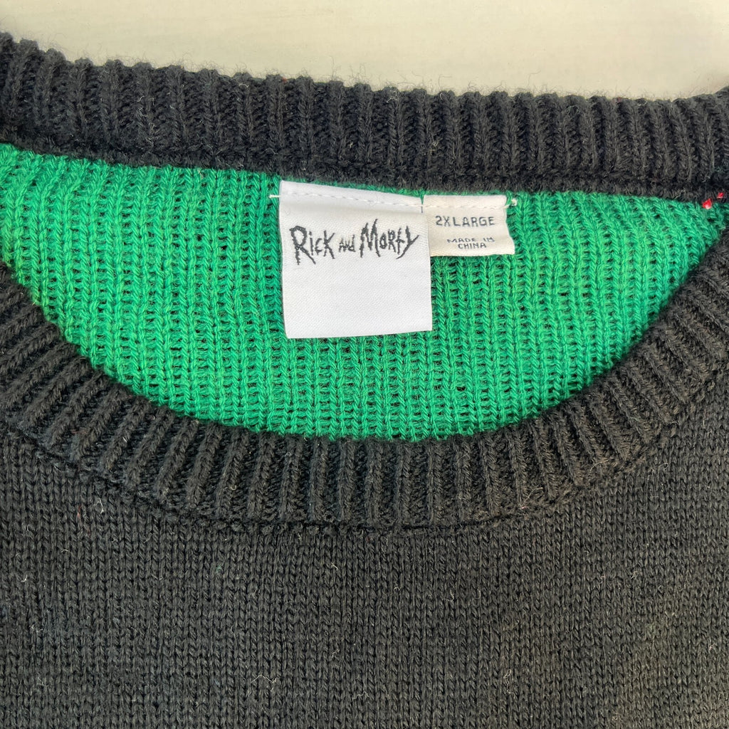 Rick and Morty Pickle Rick-mas Ugly Christmas Jumper Knit Sweater size 2XL