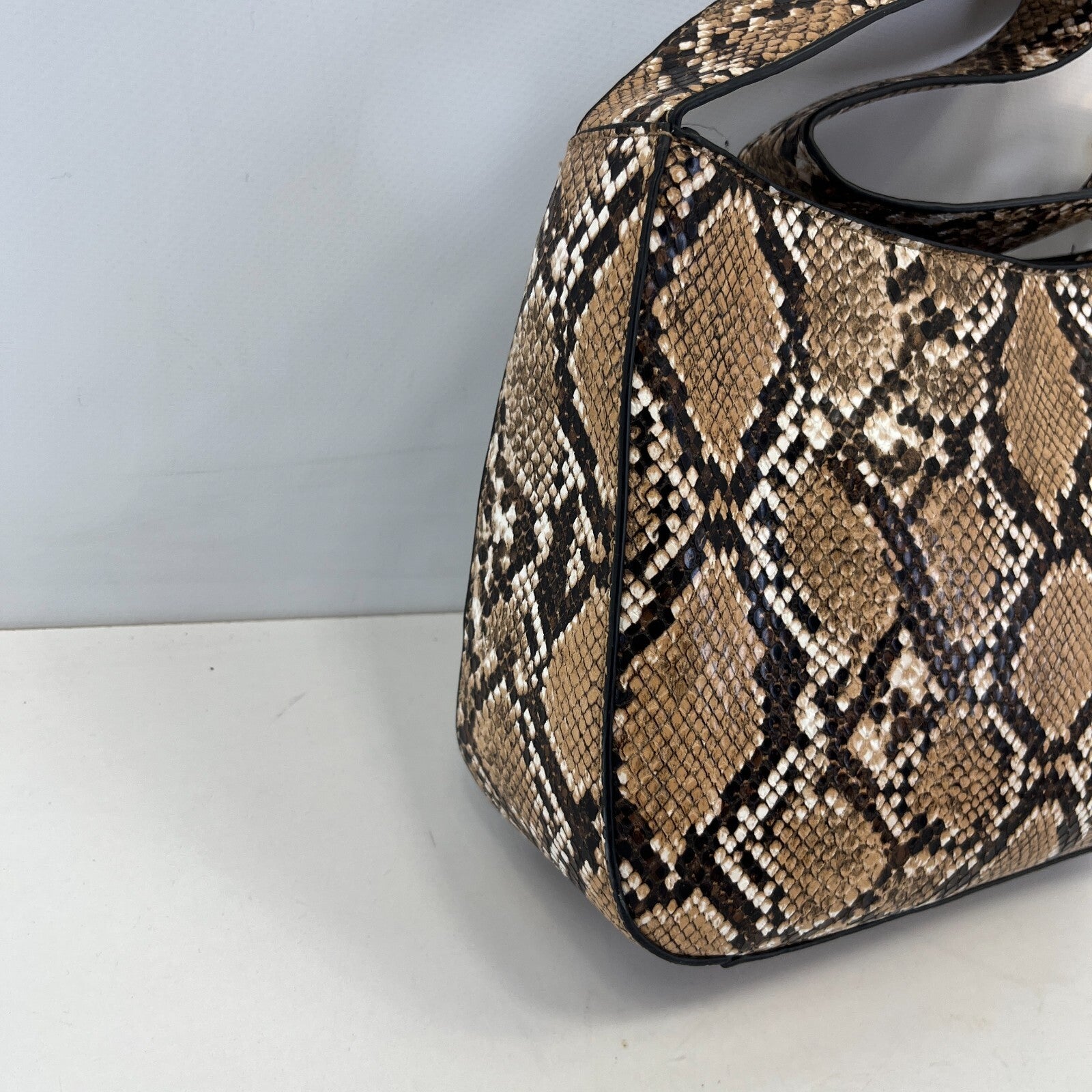 Topshop Faux Snakeskin Shoulder Bag with Adjustable Strap