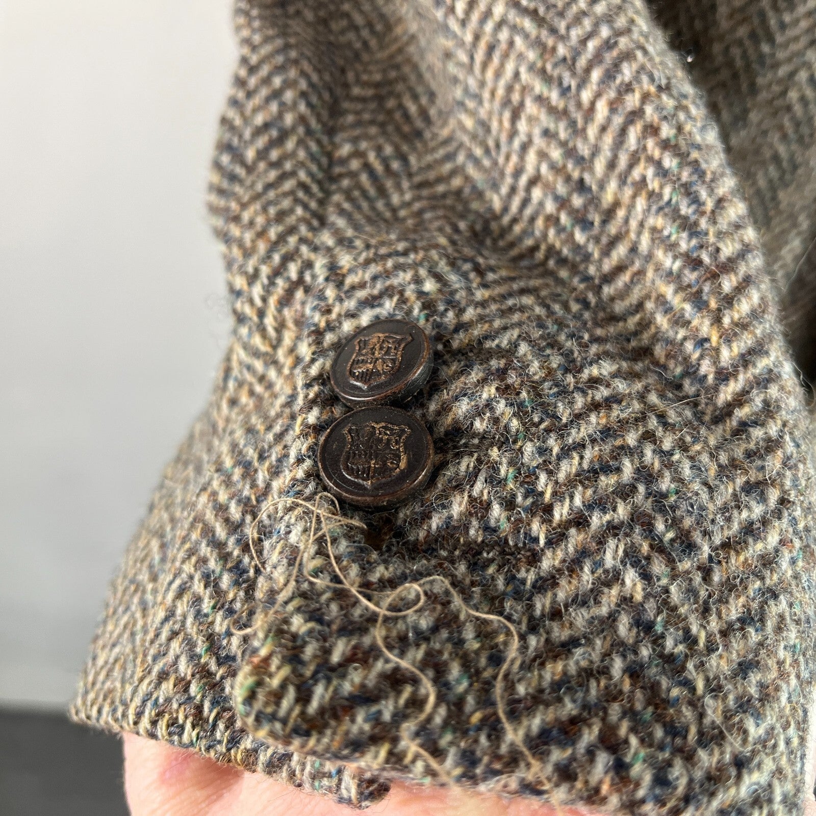 Crombie Men's Brown Herringbone Pure Wool Blazer size Medium