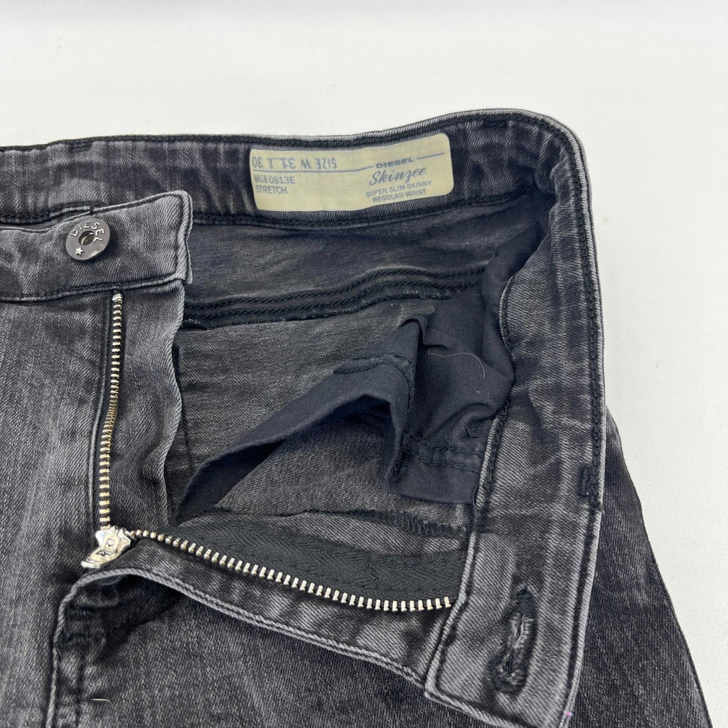 Diesel Women's Skinzee Super Slim Skinny Stretch Jeans W31 L30 Black Denim
