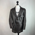 Vintage Made in London Dark Brown Leather Jacket Mid Length Retro size Medium