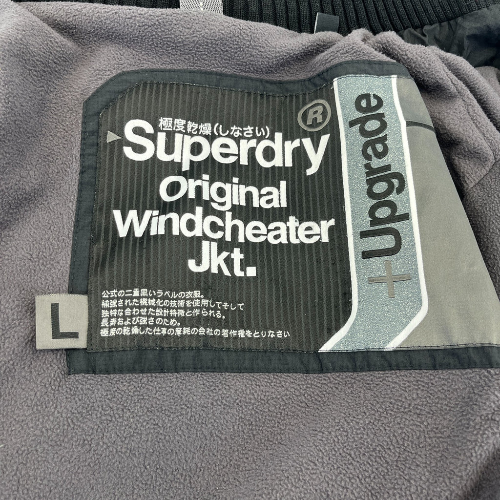 Superdry Original Windcheater Jacket Japan Men’s size Large Black Fleece Lined