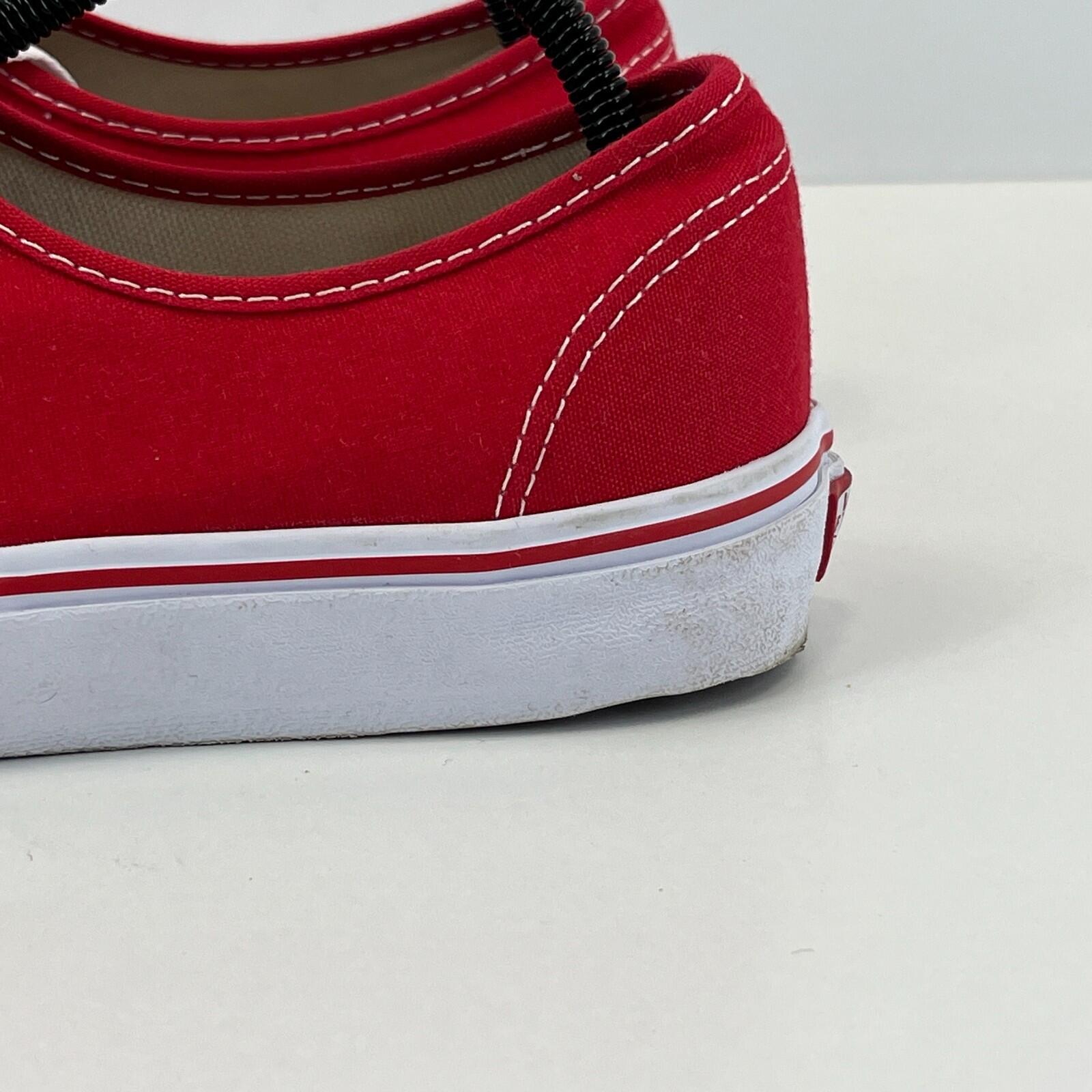 Vans Authentic Lo Skate Trainers Shoes Red Men's size UK 9.5 / EU 44 - Near Mint