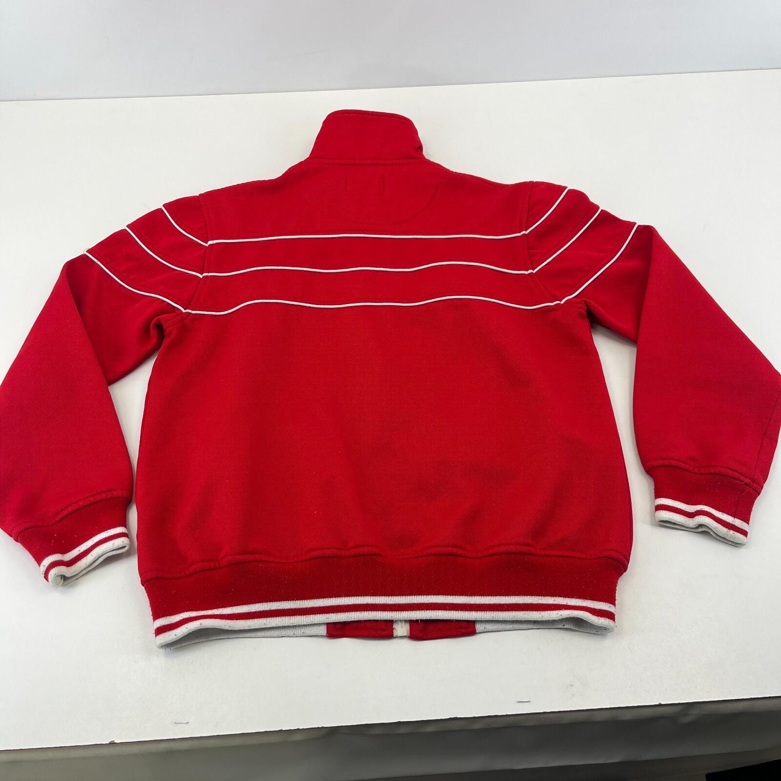 Vintage Lacoste Sport 1990s Retro Classic Track Jacket Red & White size Small