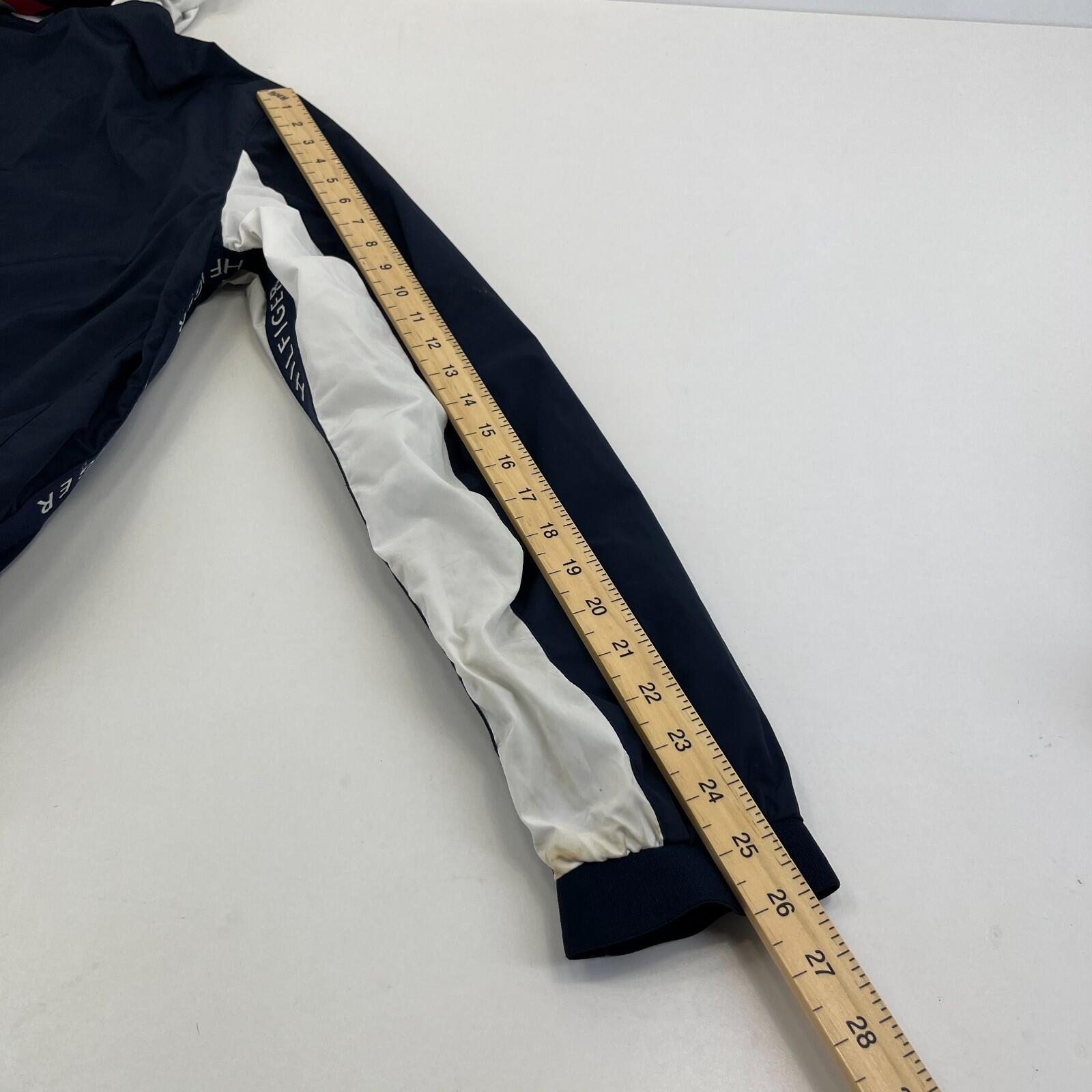 Tommy Hilfiger Waterproof Windproof Hooded Jacket Windbreaker size S Black/White