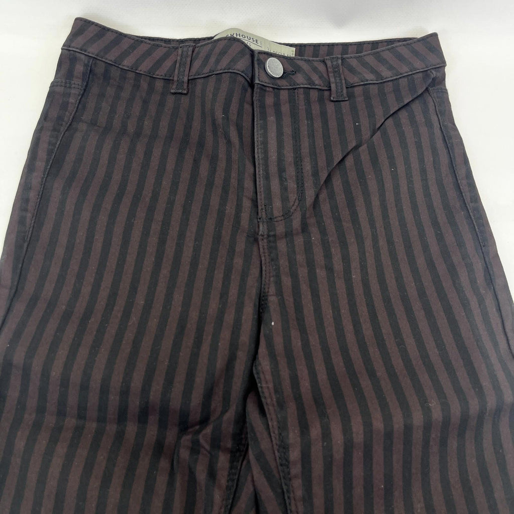 Clockhouse Womens Black/Purple Striped Jegging Jeans Skinny size 33R NWOT