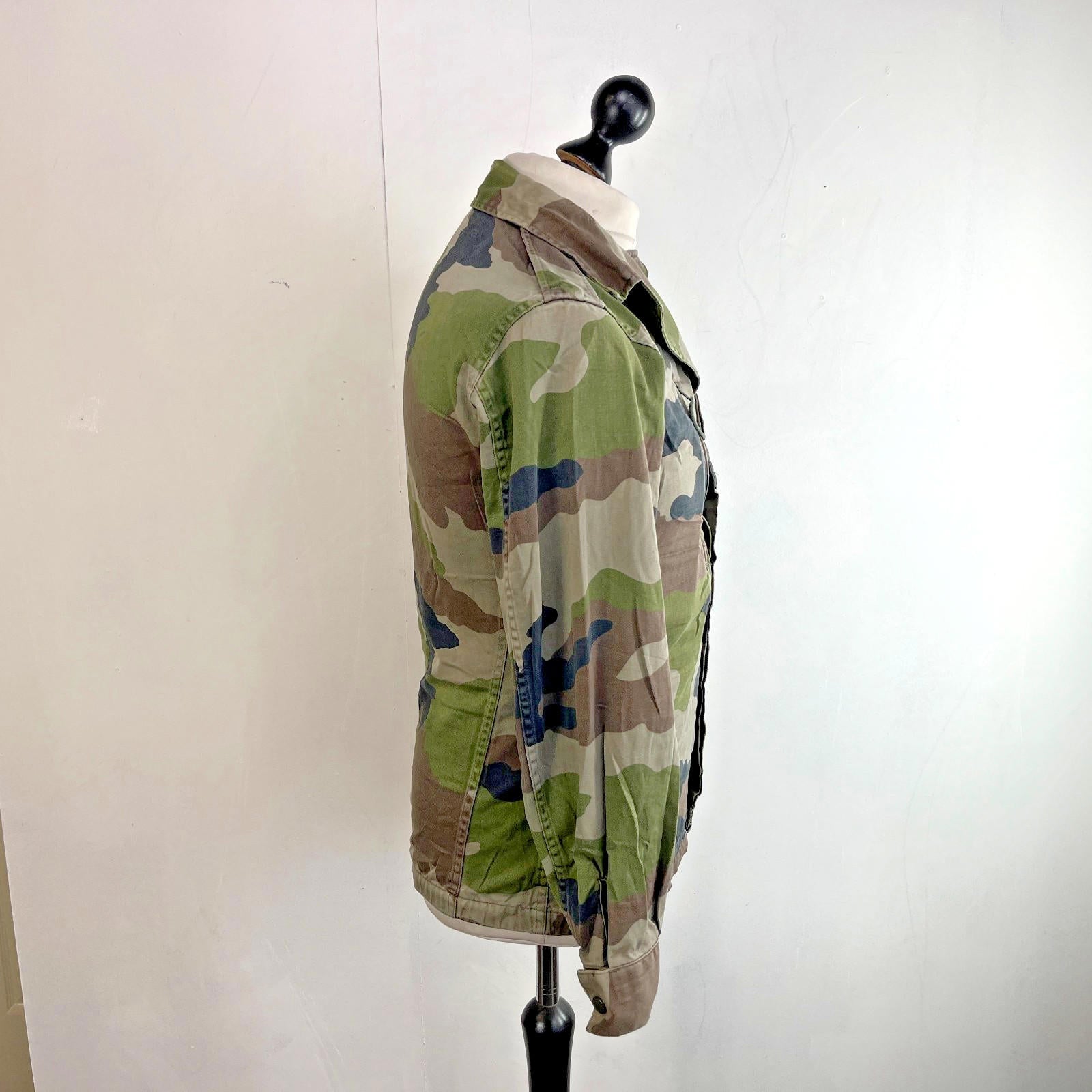 Vintage Socovet French Army Combat Shacket Jacket Camouflage size 88 M (UK Small)