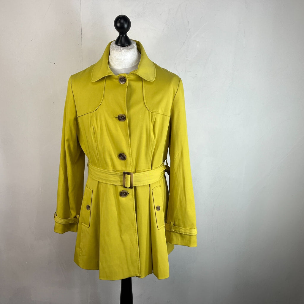 F&F Belted Trench Coat in Mustard Yellow Women's size 20 - VGC