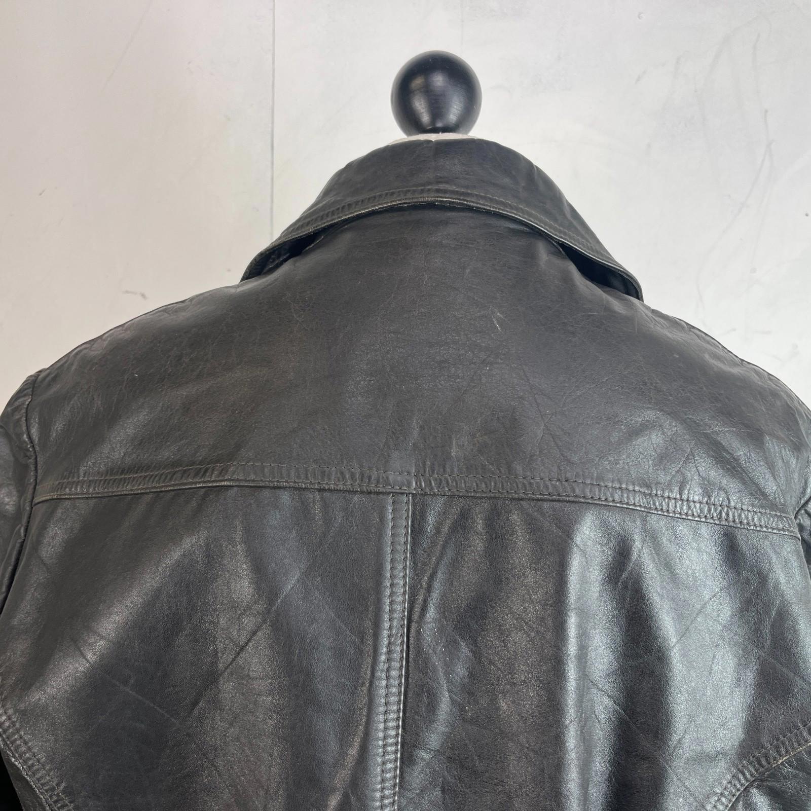 Vintage Letex Wismar Men's Black Leather Jacket size EU 56 Made in Germany