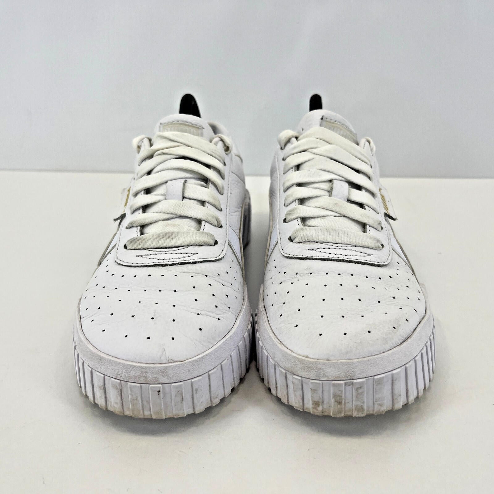 Puma Cali Chunky White Leather Trainers size UK 6  EU 39
