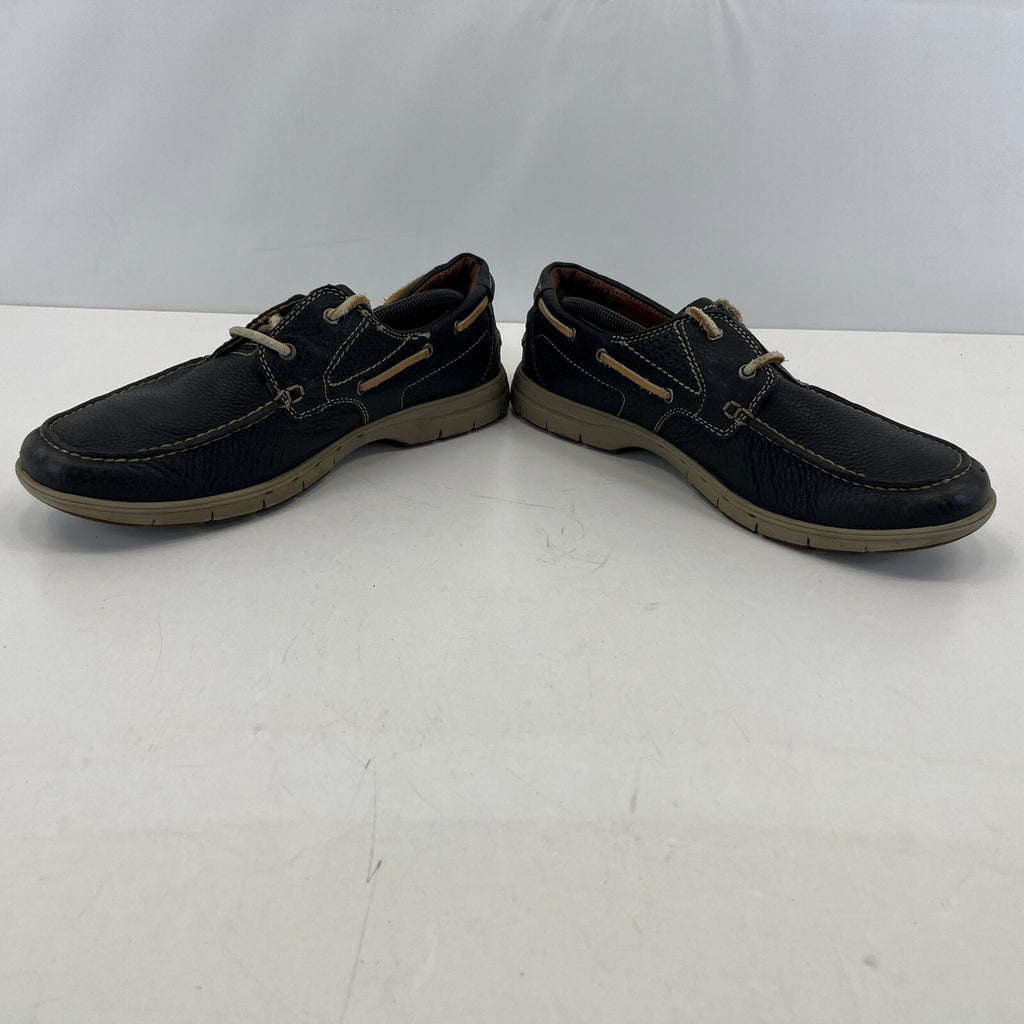 Clarks Unstructured Deck Shoes Mens Blue Soft Leather Nautical Boat UK 9.5 EU 44