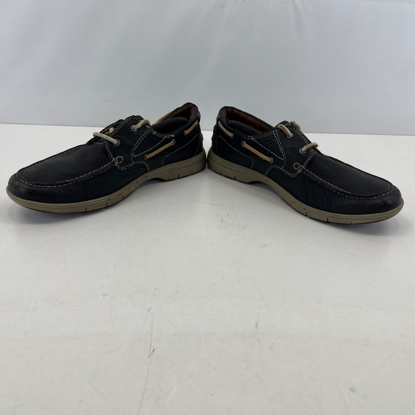 Clarks Unstructured Deck Shoes Mens Blue Soft Leather Nautical Boat UK 9.5 EU 44