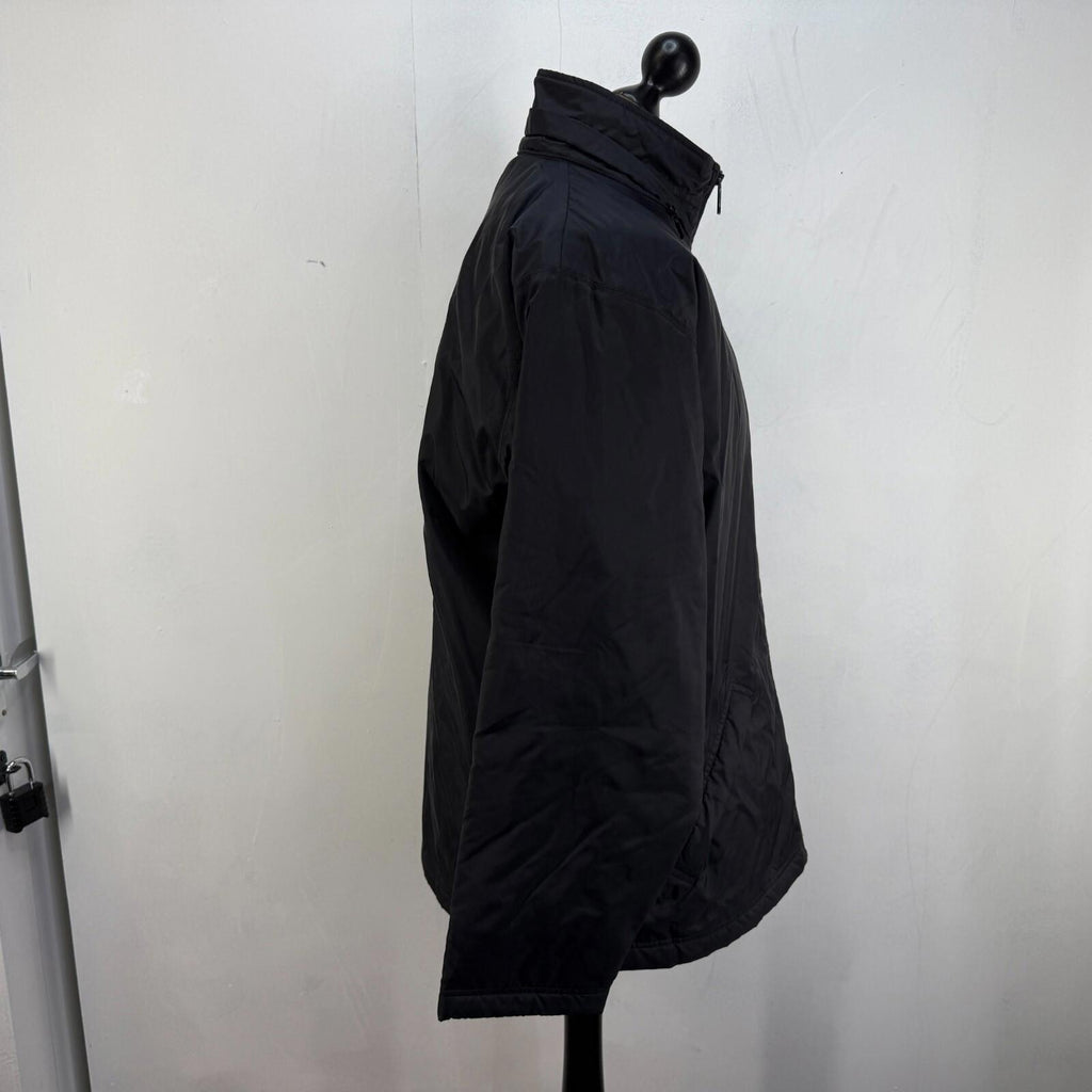 Vintage Nike Quilted Coat Jacket in Black Y2K 90s size Medium