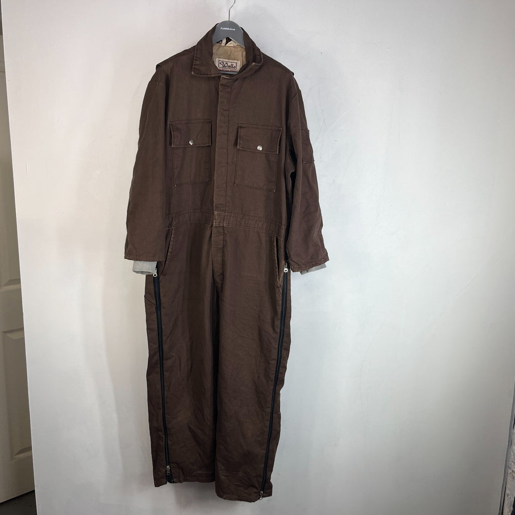 Vintage Walls Blizzard Pruf Brown Lined Overalls Men's Large-Regular Made in USA