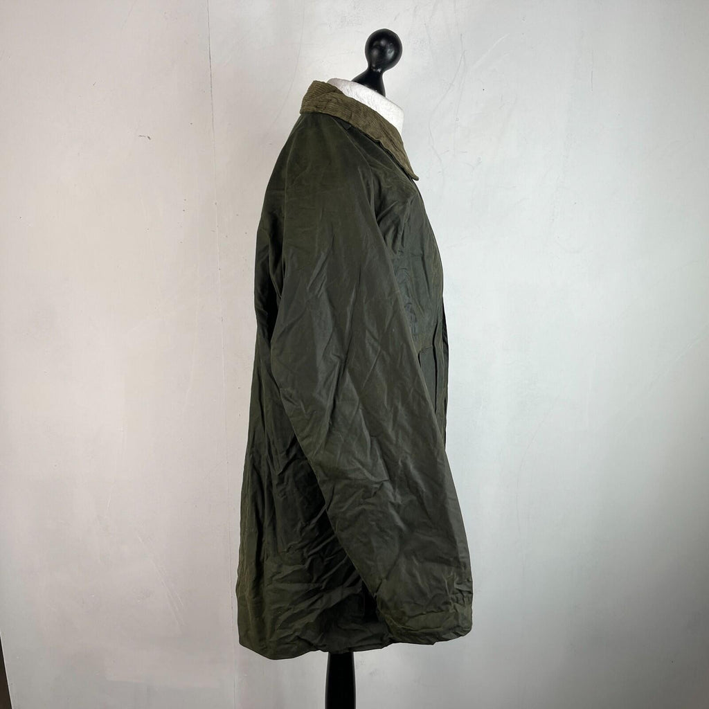 Black Star Men's Insulated Wax Jacket in Green size XL Utility Retro Waxed Coat