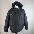Ellesse Womens Hooded Quilted Padded Puffer Jacket in Black UK 16 - Near Mint