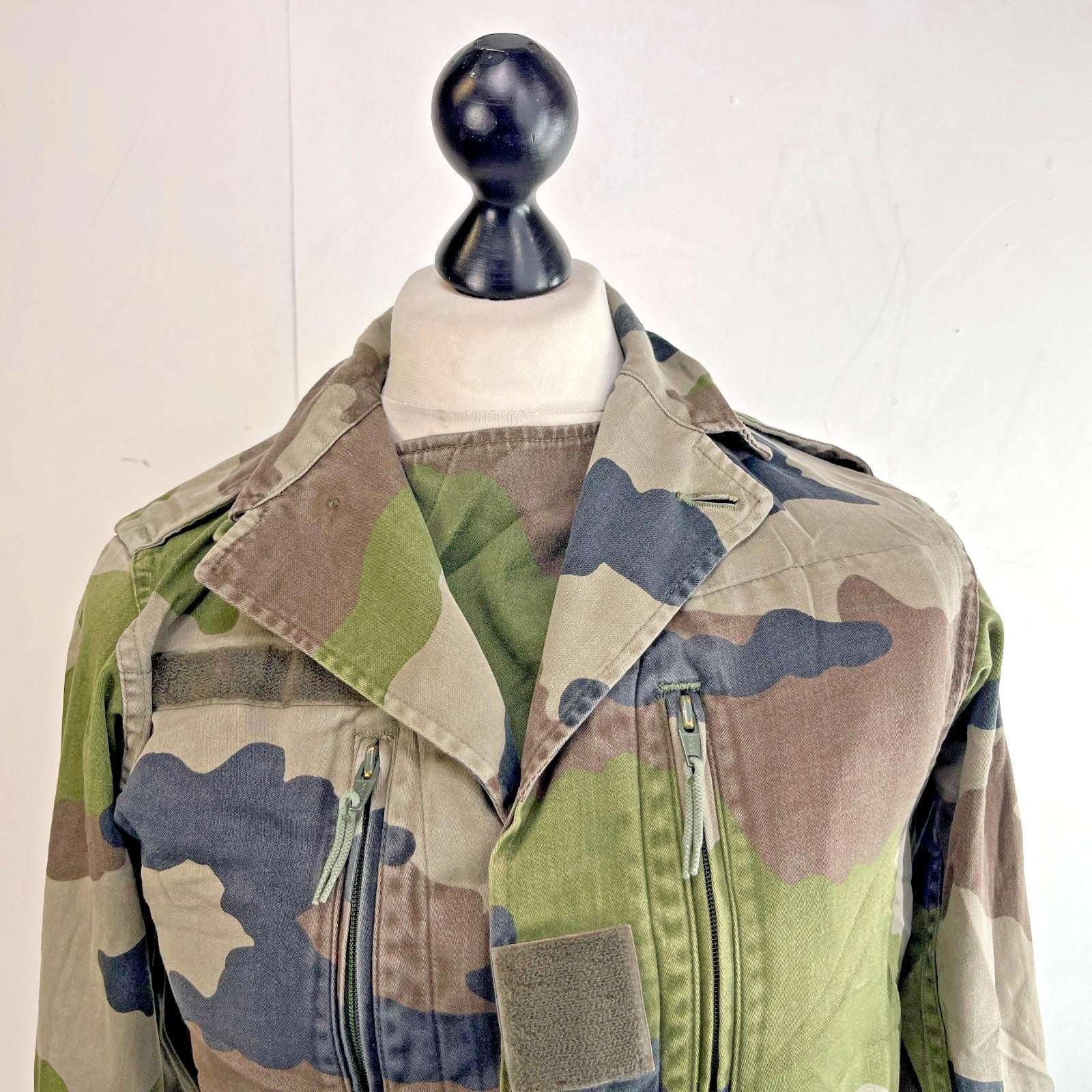 Vintage Socovet French Army Combat Shacket Jacket Camouflage size 88 M (UK Small)
