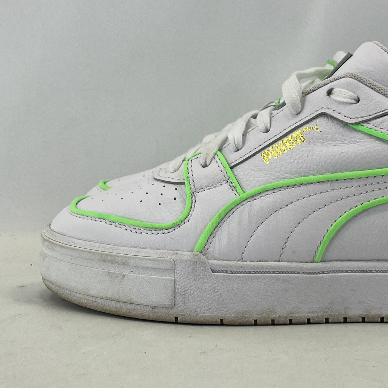 Puma Women's White Trainers with Fluoro Green Piping UK size 7 EUR size 40.5