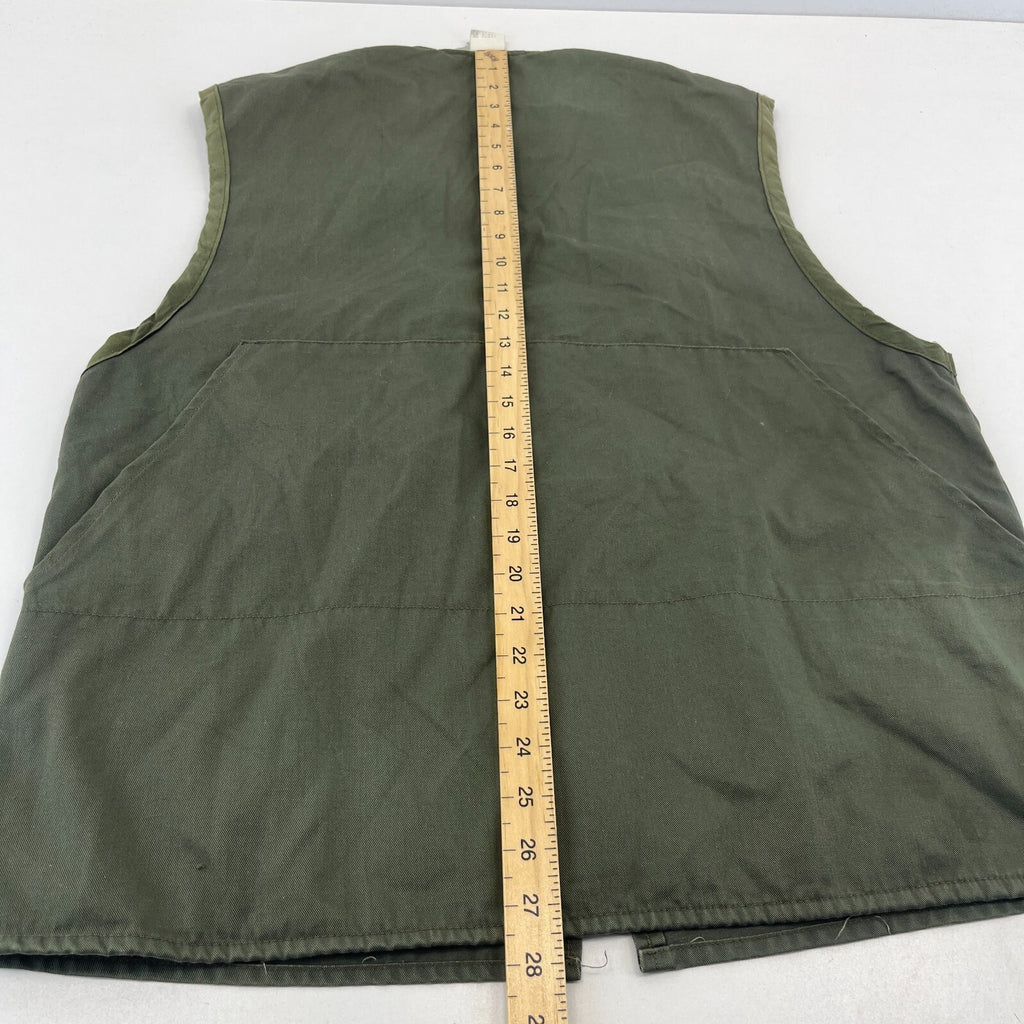 Vintage J Beraha Olive Green Shooting Vest Waistcoat size Large Made in France