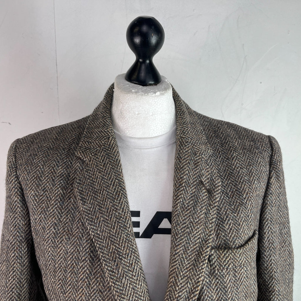 Crombie Men's Brown Herringbone Pure Wool Blazer size Medium