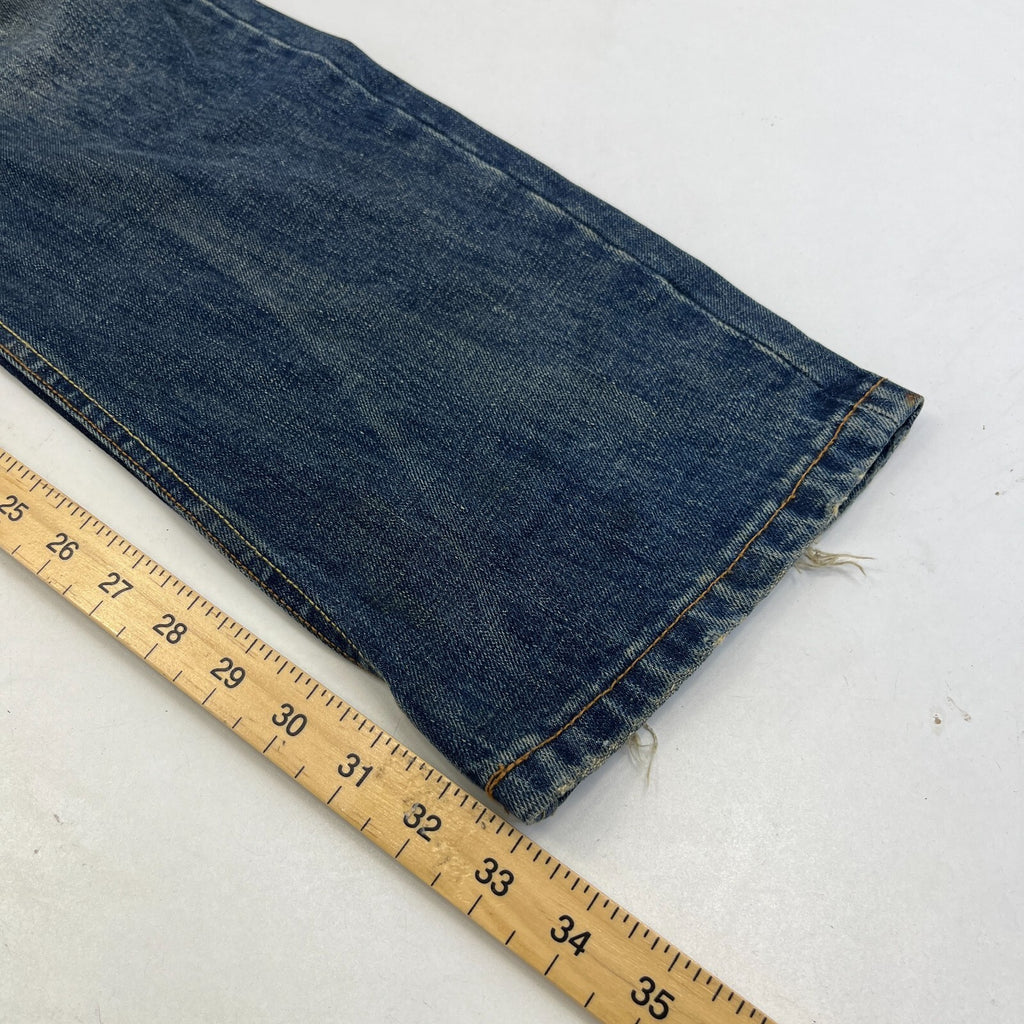 SuperDry Loose Straight Leg Blue Jeans W36" L32" Button Fly