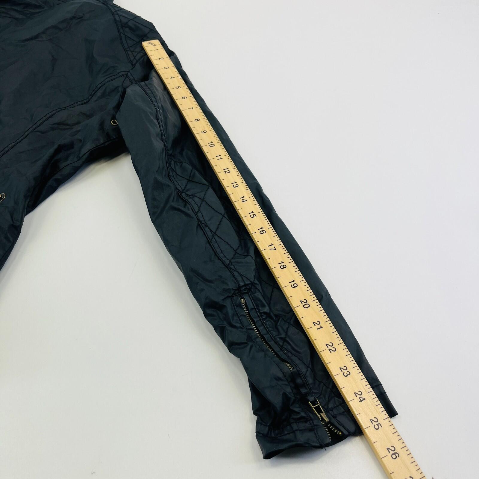 H&M Women's Wax Jacket in Black with Cord Collar size 14