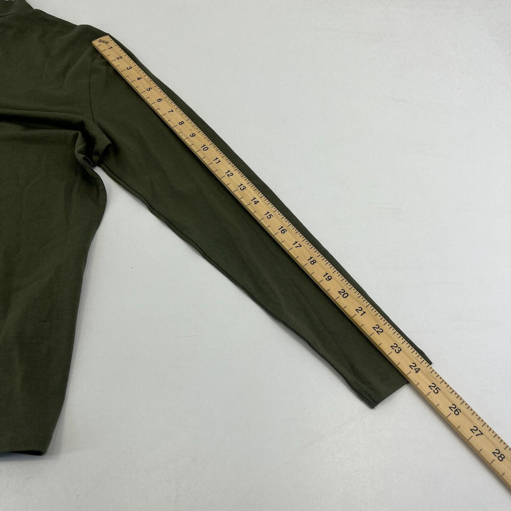 M&S Women's Stretch Roll Neck Top Olive Green Long Sleeve size 16 - New