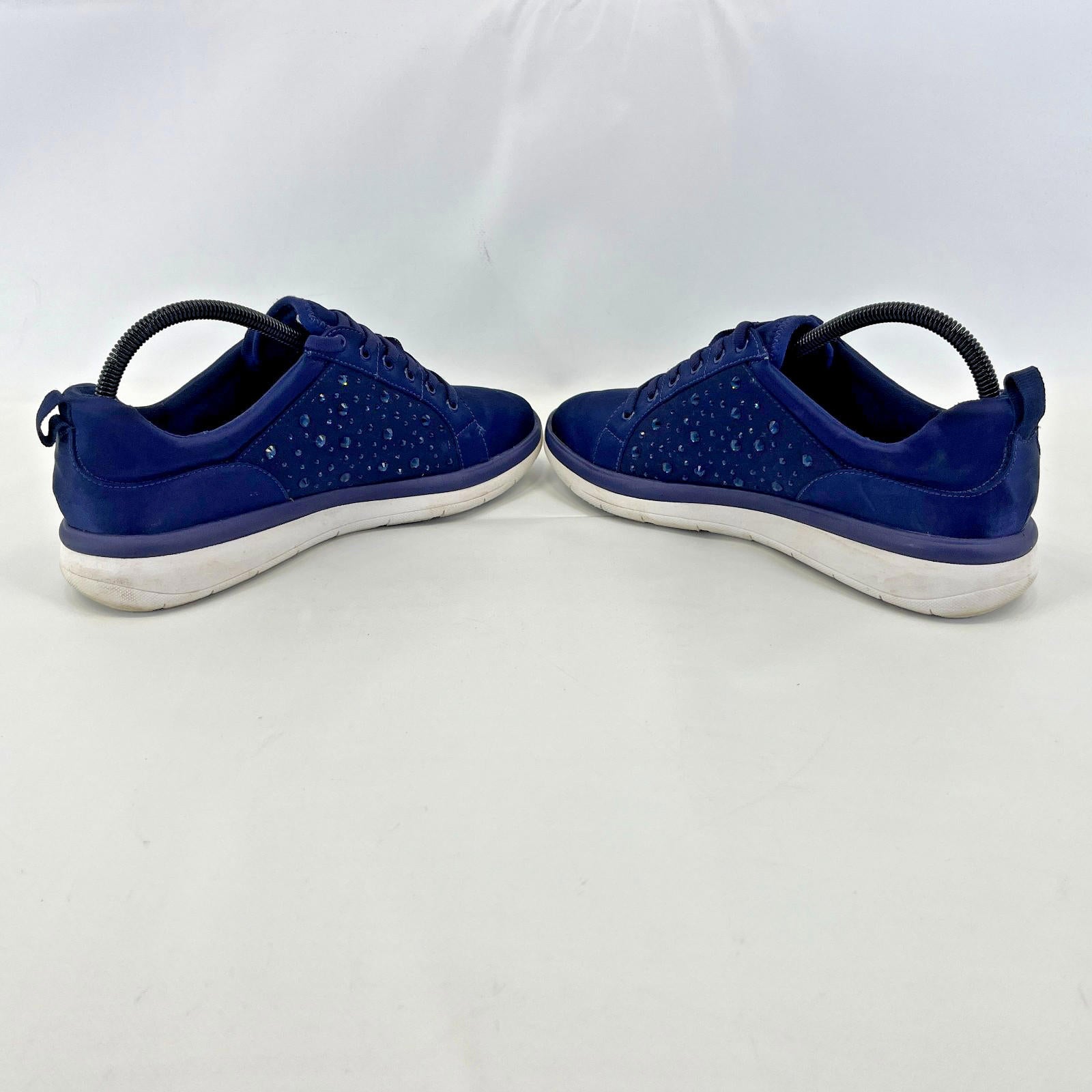 Clarks Women's Trainers Casual Shoes Navy Blue with Diamantes size UK 6 D