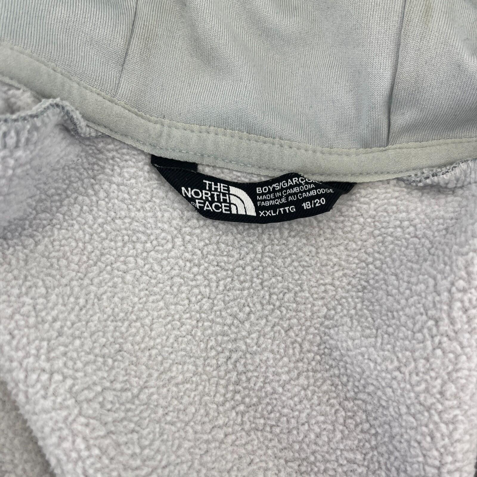North Face Hoodie Pullover Sweatshirt in Grey Youth  Boys 2XL Kangaroo Pocket