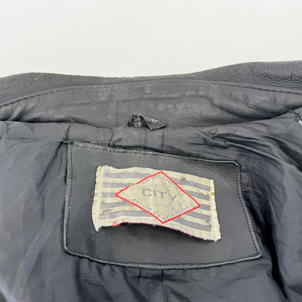 Vintage Difi of Germany Tasselled Leather Jacket Black Cruiser Cafe Racer UK 42
