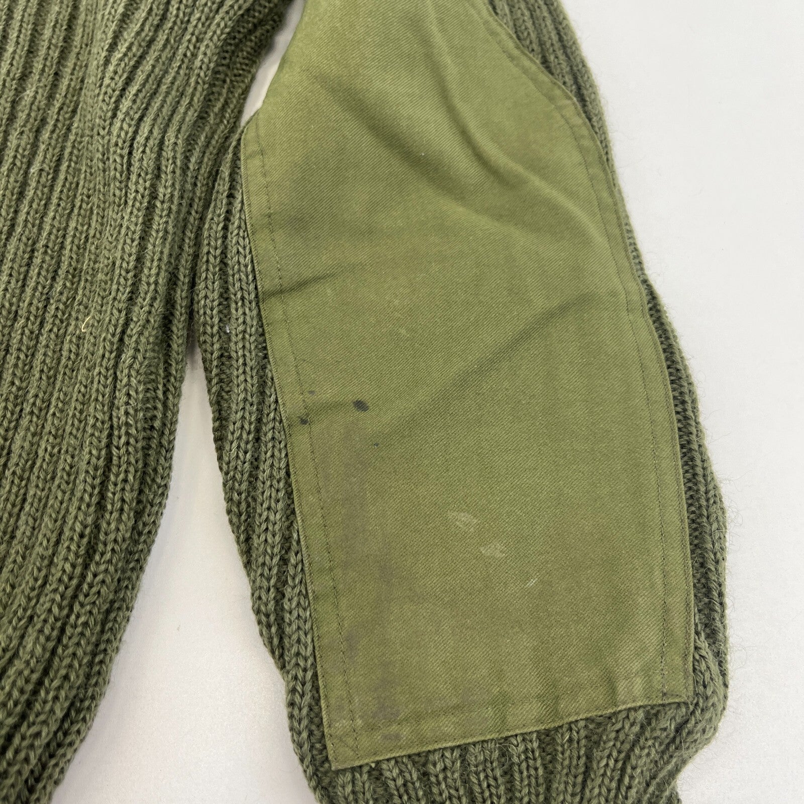 British Army Surplus RSM WO1 ASM Olive Green Wool Jumper with Badges size 2 (M)
