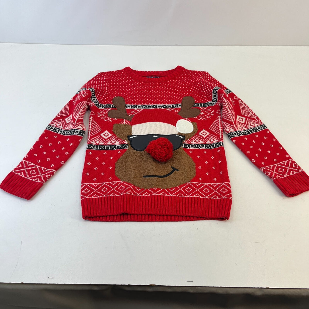 Next Kids Rudolph Christmas Fair Isle Knit Jumper Red Kids size 10 years