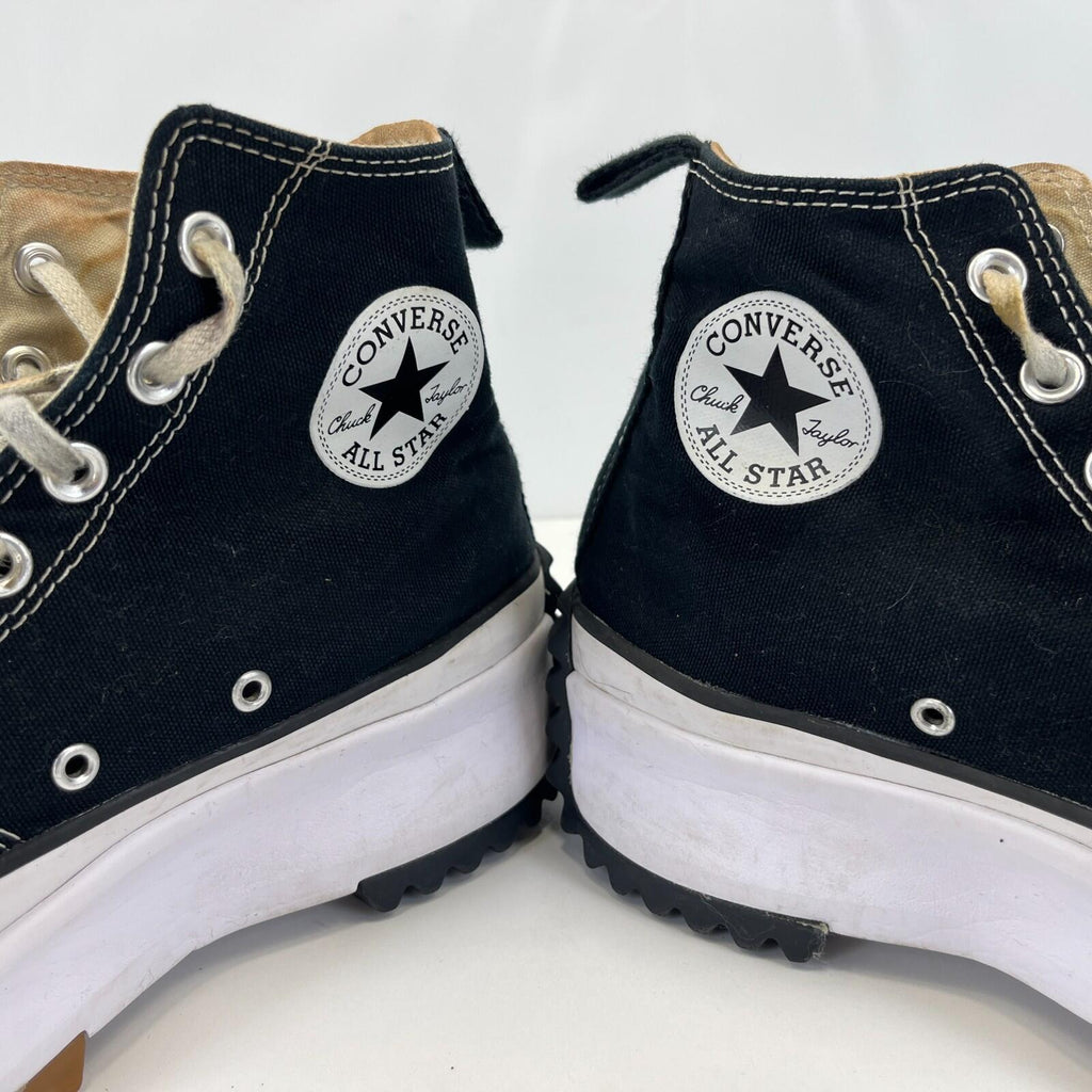Converse Run Star Hike Hi Top Trainers Chunky Platform Black Canvas UK 8.5 EU 43
