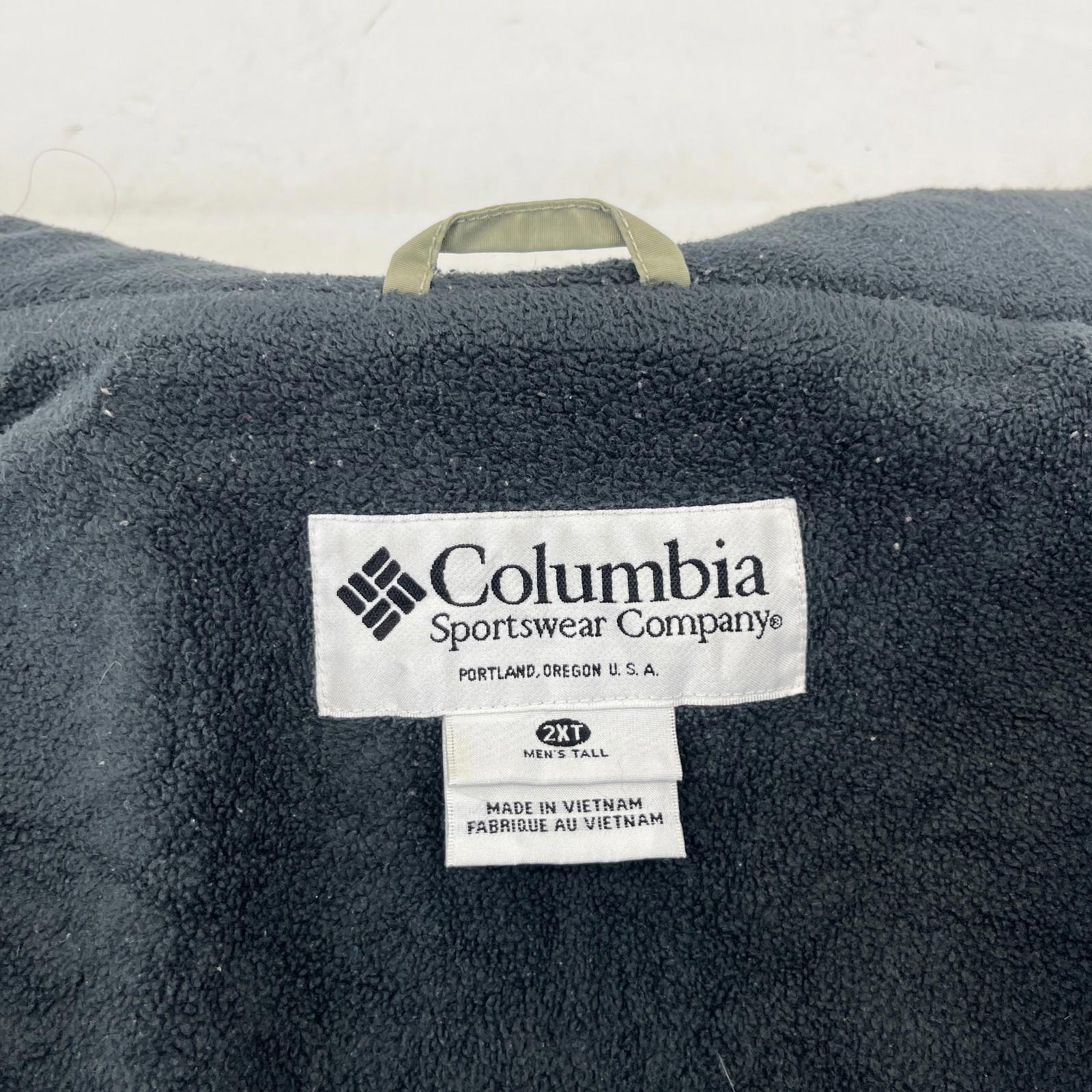 Columbia Men's Bomber Jacket Beige Fleece Lined Warm Casual US size 2XL - UK 3XL