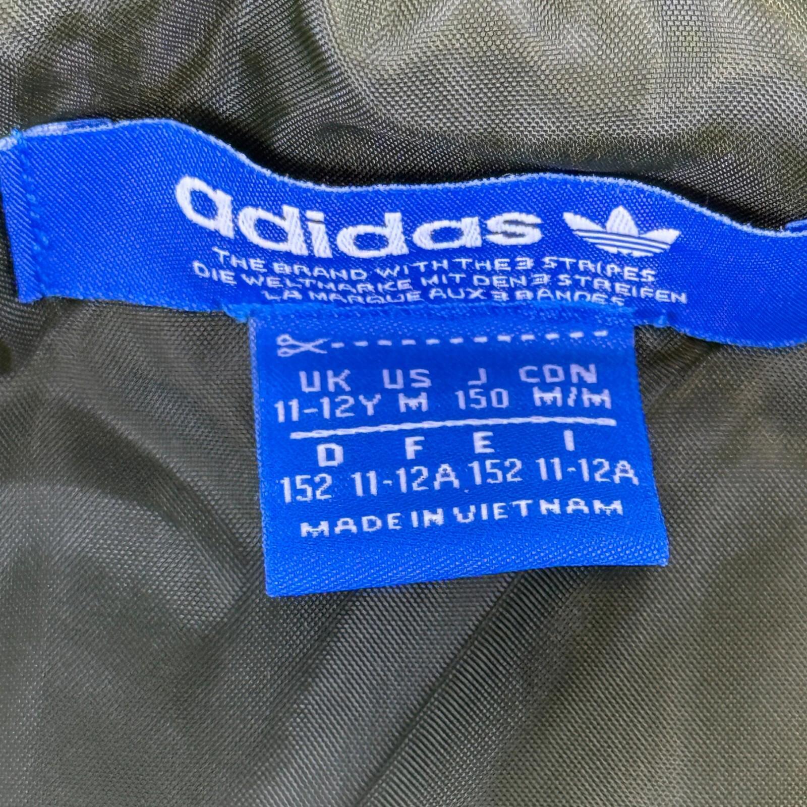 Adidas Puffer Jacket Kids 11-12 Years Olive Green Insulated Lining Hooded