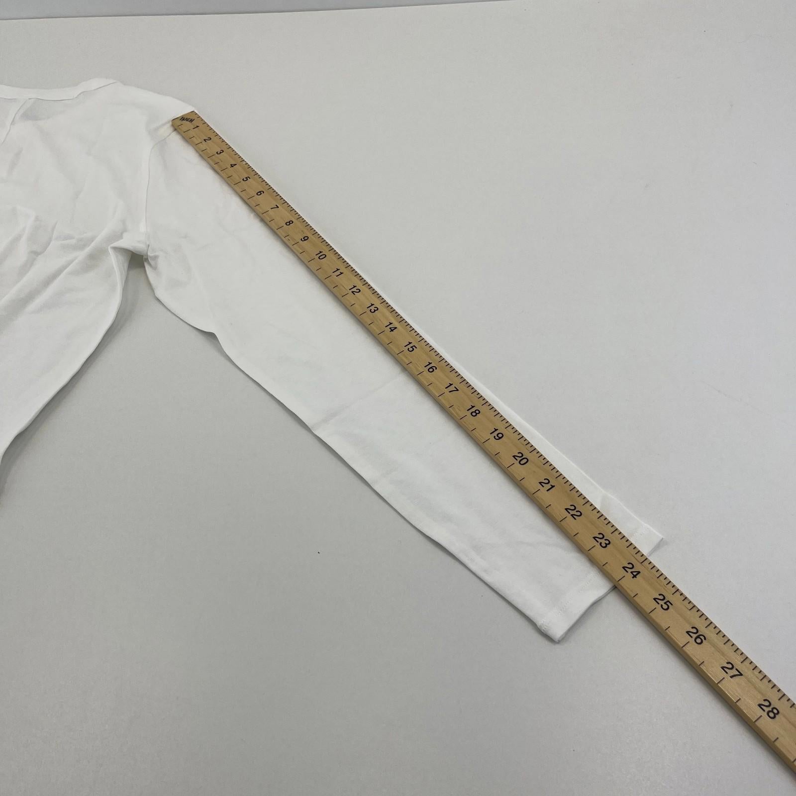 Lululemon Classic Fit Long Sleeve Cotton Blend Top T-Shirt White size UK 10 US 6